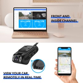 JIMIIOT JC400P Dashcam Live Video 4G, Front and Inside Cameras 1080P, Built-in GPS Tracking Remotely Monitor, Night Version