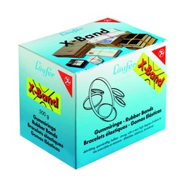 Läufer 59081 Rondella X-Band, Elastic Cross Bands, Rubber Bands 130 x 11 mm, Diameter 85 mm, 500 g Box, Assorted Colours