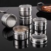 Mikinona Magnetic Spice Jars 8pcs Stainless Steel Spice Containers with