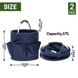ZELARMAN Garden Tool Organizer,17L Foldable Basket with Handles, Garden Bucket Caddy，Bucket Tool Organizer for Garden Tools