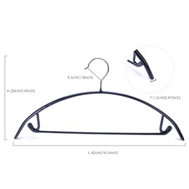 Nature Smile Non Slip PVC Coating Sweater Hangers,Dress Suit Coat Hangers,Shoulder Bump Free Golf T Shirts Clothes Hangers (Black Color 20 Pack)