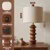 Scenekoy Wood Table Lamp Set of 2, 3-Way Dimmable Table