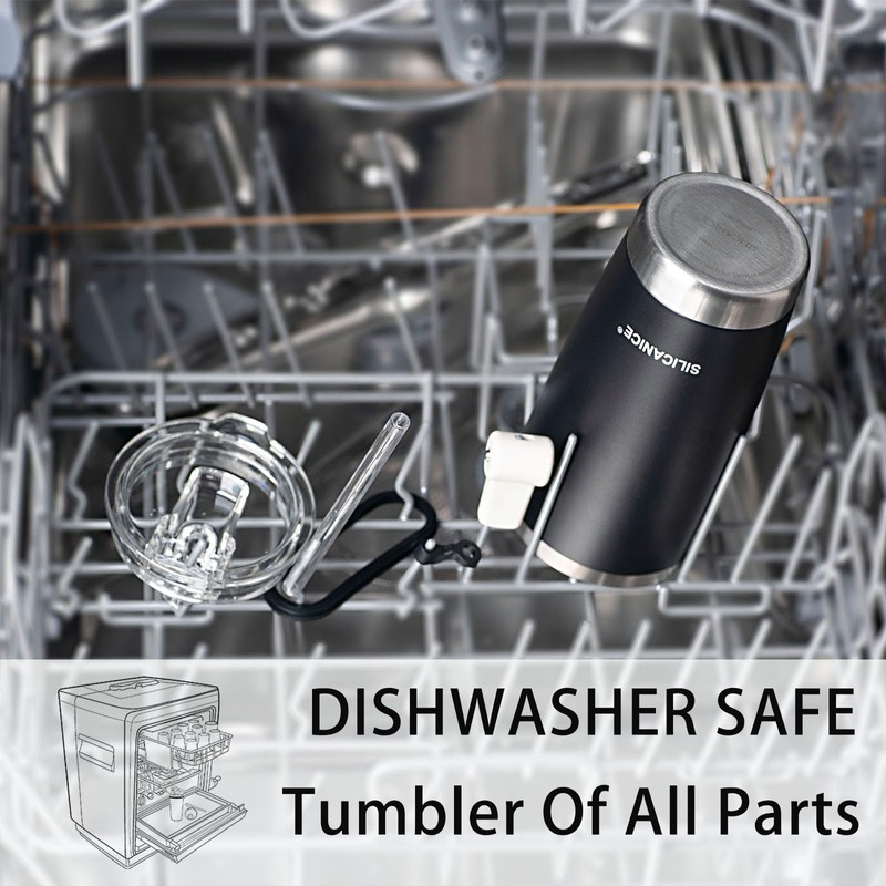 SILICANICE Navy Soft Touch Body & Detachable MacStraw Tumbler with