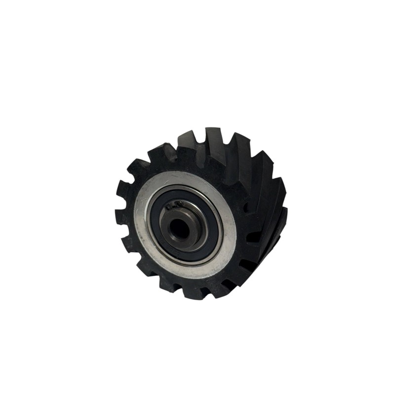 4" Serrated Rubber Contact Wheel with Two Heavy-Duty Bearing 6205
