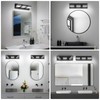 JZEKVN Modern LED Bathroom Lights Fixtures(3-Light),Metal Black Acrylic Wall Lighting,Vanity