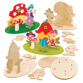 Baker Ross AW283 Wooden Fairy Scene (Pack of 4), Wood