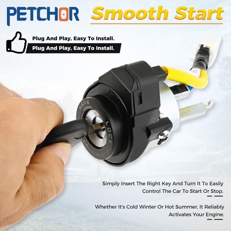 PETCHOR 81900-1WK00 Ignition Lock Cylinder Switch with 2 Keys, Door