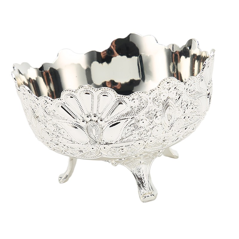 Serving Bowl European Style Retro Elegant Alloy Fruit Bowl for