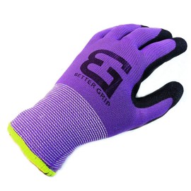 TS Better Grip BGWANS Safety Winter Insulated Double Lining Rubber Coated Work Gloves, 3 Pairs/Pack (Extra Large, Purple)