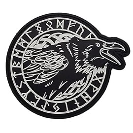 Raven Viking Odin God PVC Patch (Hook Backing -PVC Rubber -RV1)