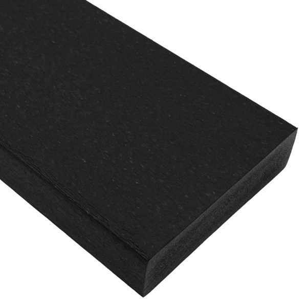 BuyPlastic Tangent Poly Lumber - Black, 2x6 (1.5" x 5.5"),