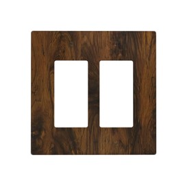 Wmhusu Outlet Covers Brown Rustic Wood Grain Vintage Wooden Texture 2 Gang Light Switch Cover Double Rocker Wall Plate Decorative GFCI Receptacle Electrical Switchplate for Cabin Bedroom Decor（2 Pack）