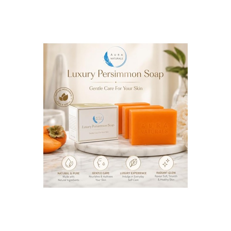 Persimmon Soap 3 Pack with Foaming Bag – Body Odor