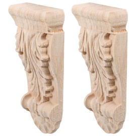 Gadpiparty 2pcs Wood Corbels Decorative Wooden Corner Moulding Trim Home Living Room Decoration
