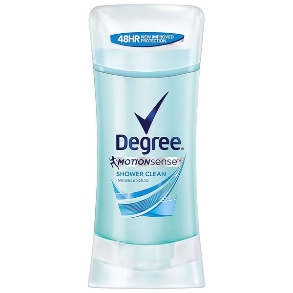 Degree Motion Sense Anti-Perspirant & Deodorant Invisible Solid Shower Clean - 2.6 oz, Pack of 4