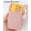 Teskyer ID Card Holder with Strap, PU Leather, Transparent Window