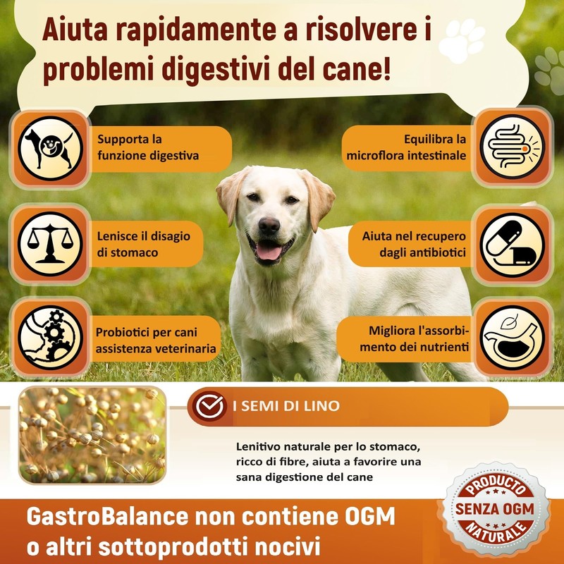 GastroBalance cani probiotici - 60 bocconcini masticabili naturali prebiotici e