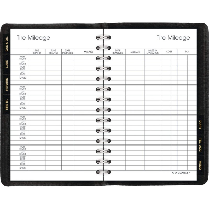 AT-A-GLANCE Auto Mileage Log Record Book, 3.75 x 6.12 Inches,