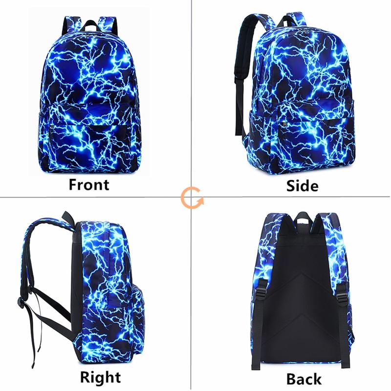 Boy School Backpack Elementary Middle Lightning Bookbag Laptop Teenager Waterproof