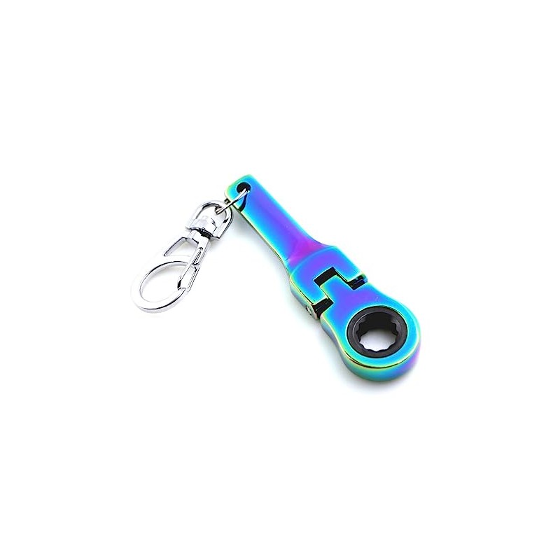 GT//Rotors 10mm Ratchet Wrench Keychain Flex Head 72-Tooth Mechanic Gift