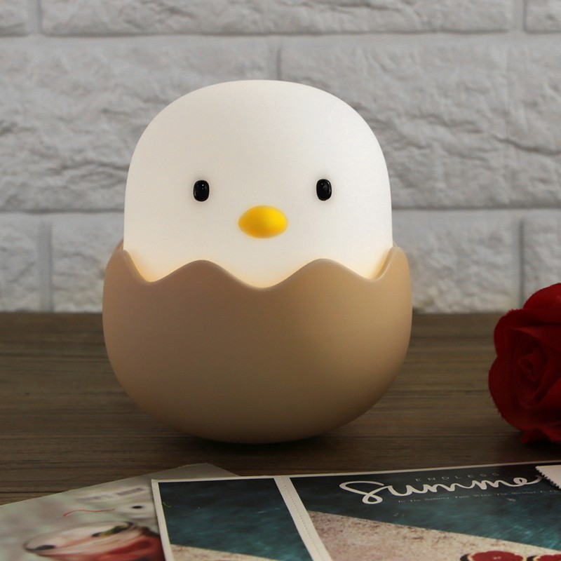 Cute Chick Shape USB Silicone LED Rechargeable Night Lamp Mini