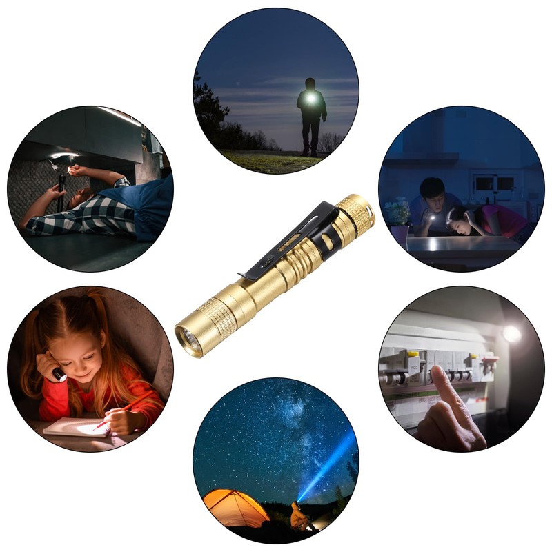 PATIKIL Mini Flashlight with Clip, Super Light Small LED Pen