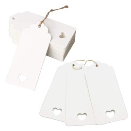 Gift Tags, Kraft Paper Tag Labels 100 Pieces, Christmas Gift Tags, White Hanging Tags, Gift Tags, Luggage Tags, DIY Labels with 30 m Jute Twine Brown