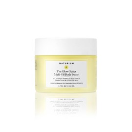 Naturium The Glow Getter Multi-Oil Body Butter, 232 mL | Rich Lotion & Moisturiser for All Skin Types, Shea Butter, Glycerin & Squalane, Vanilla & Coconut Scent, Vegan & Cruelty-Free