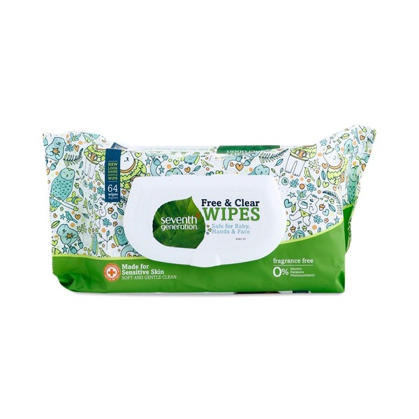 Seventh Generation Baby Wipes (64 Thick and Soft Wipes)
