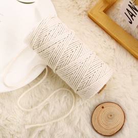 YANEN Macrame Yarn 3 mm x 100 m, Individual Packaging Single Coloured Yarn, Cotton Craft Cord for DIY Craft Crafting Knitting Boho Decoration Wall Hanging Decoration