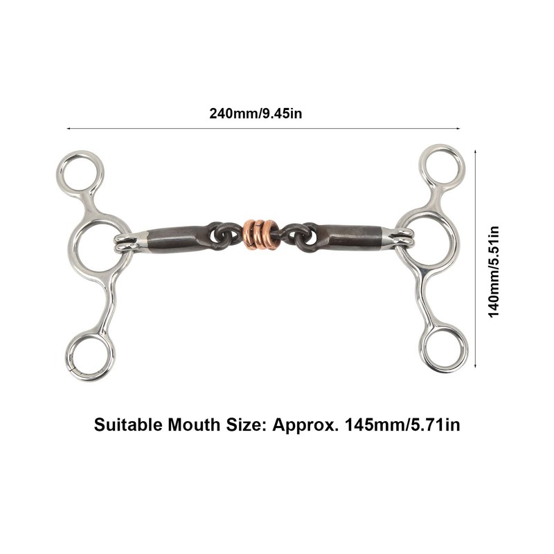 Topyond Stainless Steel Brass Toggle Ring Snaffle, 145 mm Mouthpiece,