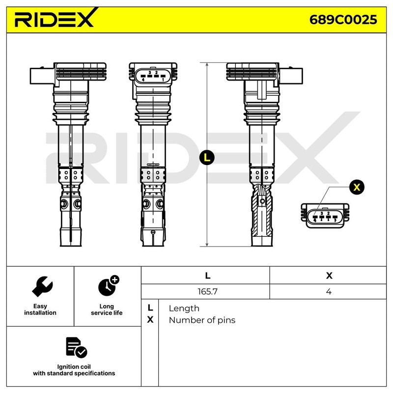 RIDEX 689C0025 Ignition Coil