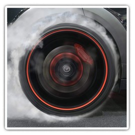 Square Stickers (Set of 2) 7.5cm - Drift Car Racing Wheel Driving Fun Decals for Laptops,Tablets,Luggage,Scrap Booking,Fridges, #16530