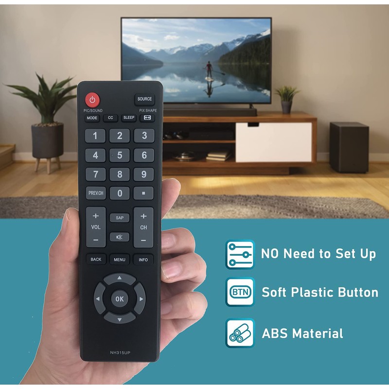 Replacement Remote Control for Sanyo NH312UP TV FW32D08F FW32D08F-B FW40D48F-B