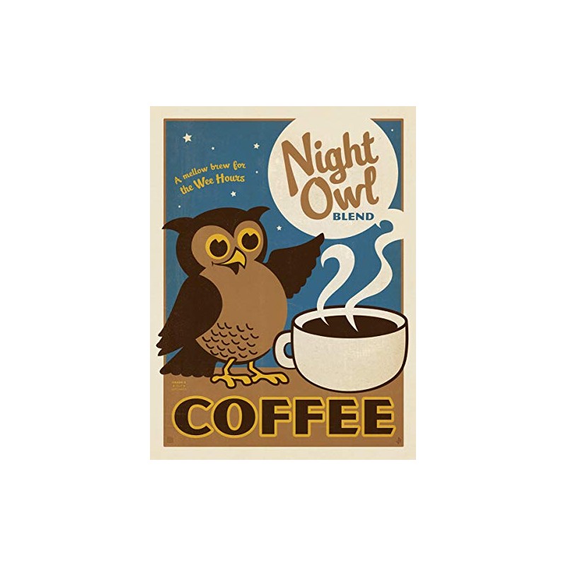 Night Owl Coffee Vinyl Sticker