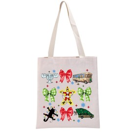 G2TUP Funny Dear Santa Gift Christmas Coquette Tote Bag Christmas deer Handbag Christmas tree Gift Christmas bow Gift (Christmas Coquette TB)