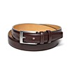 KIETH Men's Business Belt, Italian Calf Leather, Dark Brown, 50