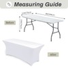 Asnomy 8Ft White Table Cloths for Parties Spandex Party Fitted