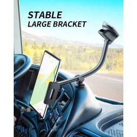 ICARMOUNT Long Gooseneck Tablet Holder for Car Suction Cup Mount 7-12.4 Inch Compatibility