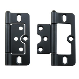MTQY 2PCS 3 Inch Non Mortise Butt Hinge Black Butterfly Door Hinge Non Pin Hinge Iron Furniture Hinge Door and Window Hardware Accessory