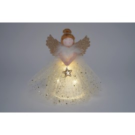 CGB Giftware | Christmas Light Up Angel Tree Topper - Gold | Joy To The World Range | Angel | Christmas | Festive | Xmas | Tree Decoration | GB05940