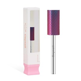 Cnynail 3/32" Large Barrel Bit Tungsten Carbide Nail Drill Bit Safety Bit for Gel & Acrylic Removal, 2- Way Rotating Efile Tip, Salon Electric File Accessory (M Girt, Purple)