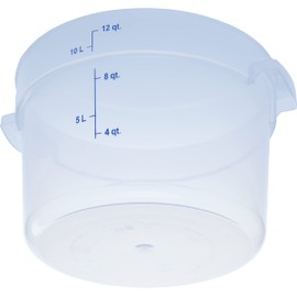 Carlisle FoodService Products Storplus Round Food Storage Container with Stackable Design for Catering, Buffets, Restaurants, Polypropylene (Pp), 12 Quart, Clear, (Pack of 6)