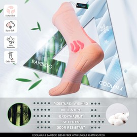 BRISIRA Bamboo Viscose Compression Socks Men Women Running Hiking Tennis Crew Cooling Moisture Wicking Anti Blister 3 Pack