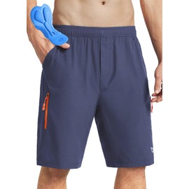 baleaf Men's Mountain Bike Shorts 3D Padded Loose-fit MTB Cycling Bicycle Lightweight Zipper Pockets Navy Blue XL