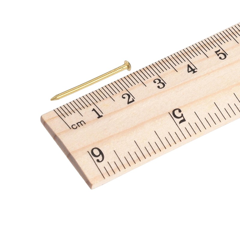 sourcing map 60pcs Small Hardware Brass Nails 1.5 mm x