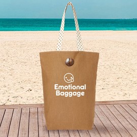 D Design Invent Print! Canvas Tote Shopping Bag Funny Reusable Beach Travel Shoulder Bag for Ladies Women Grocery Bag for Life 46cm x 40cm x 15cm (Emotional Baggage)