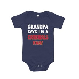 NanyCrafts Baby's Grandpa says I'm a Cardinals Baseball Fan Bodysuit 6 Months Black
