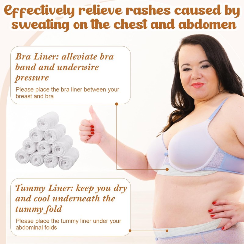 Wesnoy 20 Pack Cotton Tummy Liners and Bra Liners Set