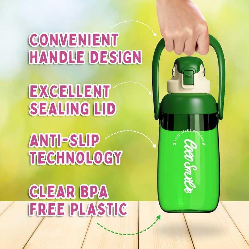 Cocosmile Parrot Insulated Water Cup with Straw and Handle -